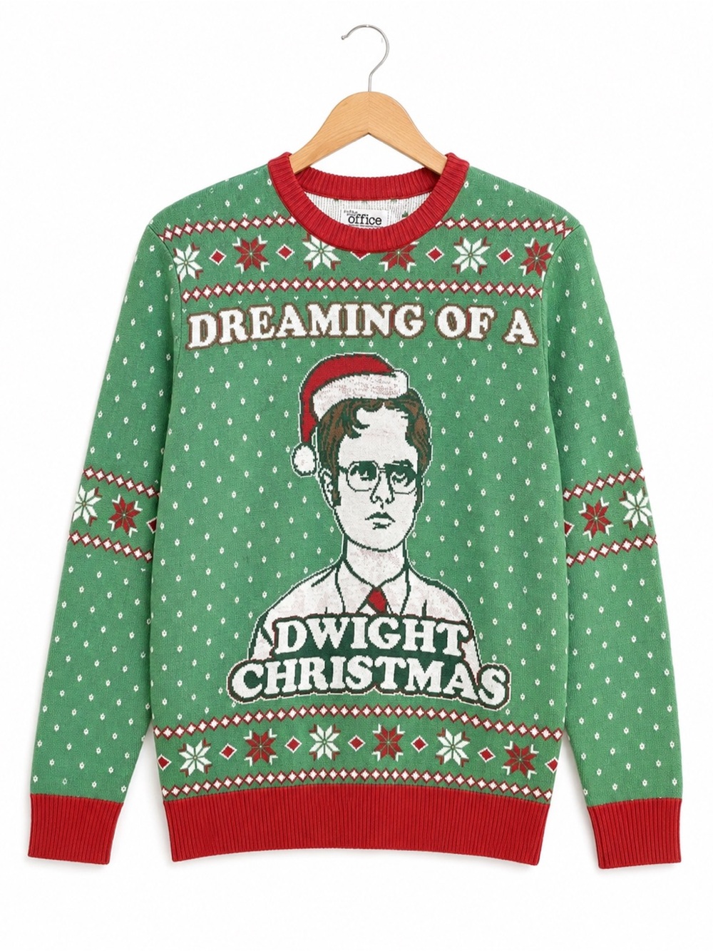 Office Dwight Schrute Ugly Christmas Sweater Dreaming of a Dwight Christmas M